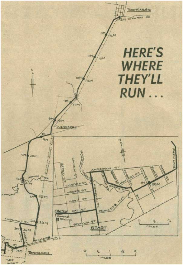1970 Traralgon Marathon Course