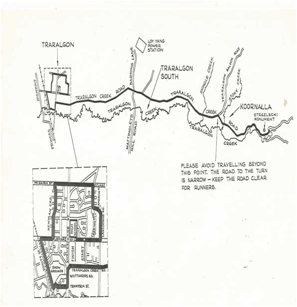 1980 and 1981 Traralgon South Marathon Course