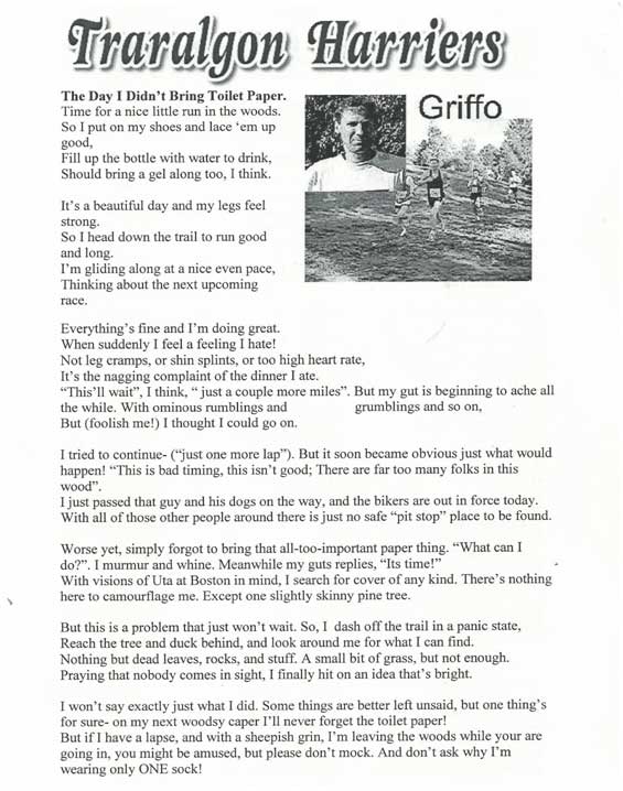 An article supplied by Neil Griffiths for the Newsletter 13th September 2001
