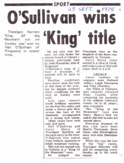 Mt Tassie King and Queen of the Mountain, Sport, 25th September 1975