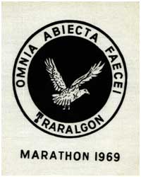 1969 Traralgon Harriers Marathon Badge