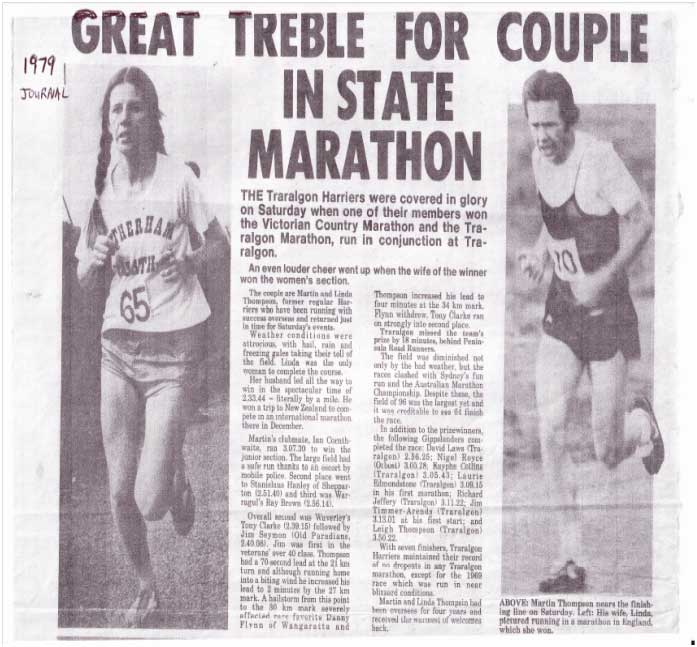 Traralgon Marathon, The Journal, Monday, 1979 – Martin and Linda Thompson